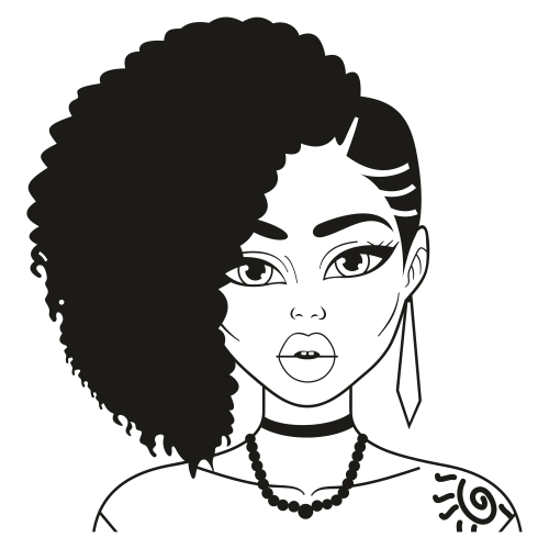 Afro-Girl-With-Hoop-Earrings-Svg