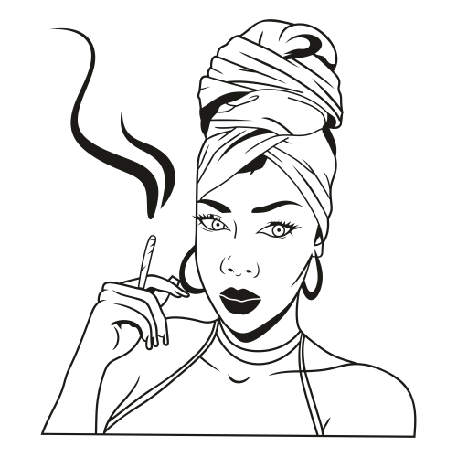 Black-Woman-Smoking-Clipart