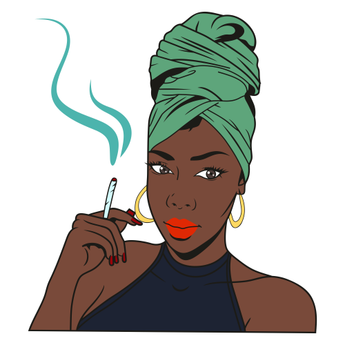 Afro Girl Smoking Weed Svg