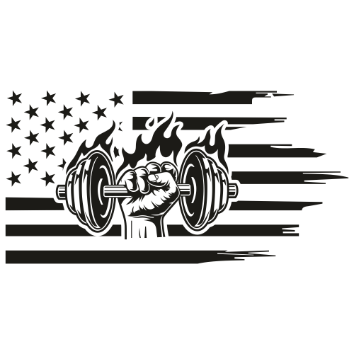American Flag Barbell SVG