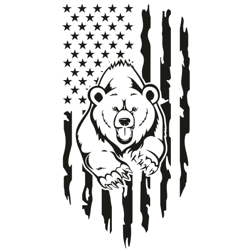 American Flag Bear SVG