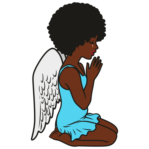 Afro Angel Praying Clipart