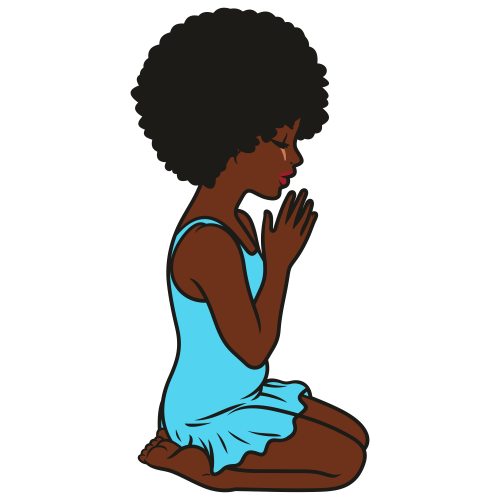 Afro Girl Praying Svg