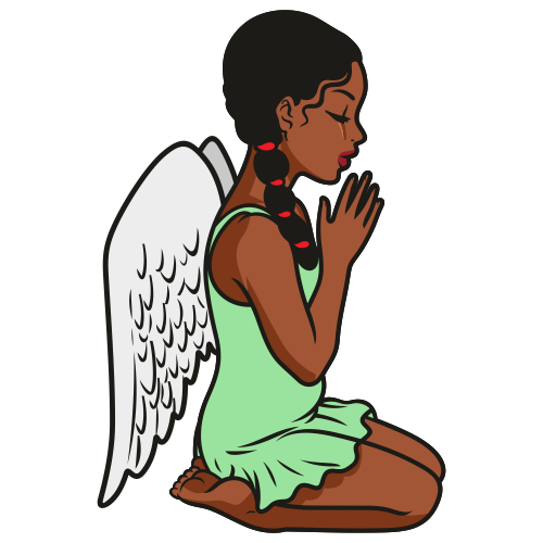 Angel Praying With Wings Svg