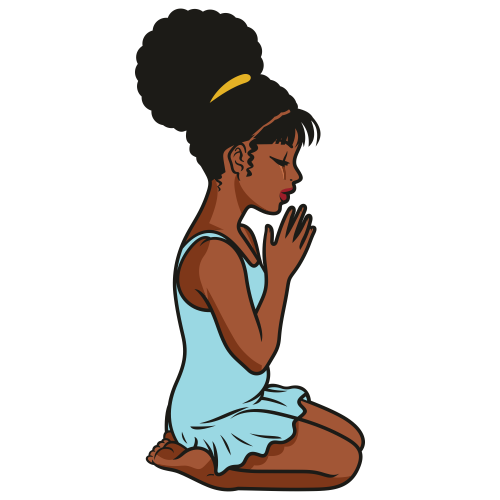 Little-Afro-Girl-Praying-Svg