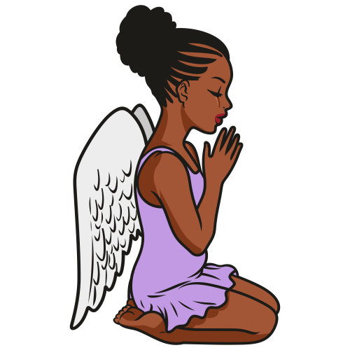 Little-Afro-Angel-Praying-Svg