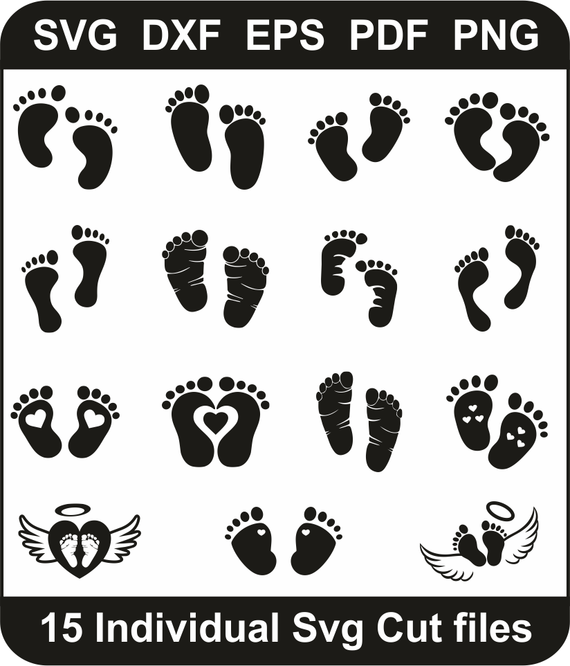 Download Baby Footprint Svg Bundle Baby Footprint Svg Design Pack For Cricut Silhouette