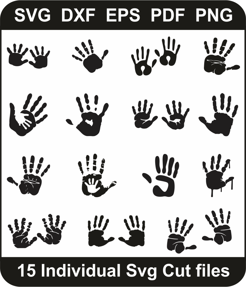 Download Baby Hand Print Svg Bundle Handprint Svg Design Pack For Cricut Silhouette