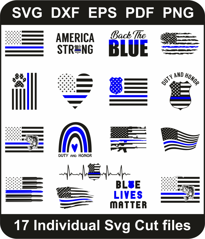 Thin-Blue-Line-Svg-Bundle