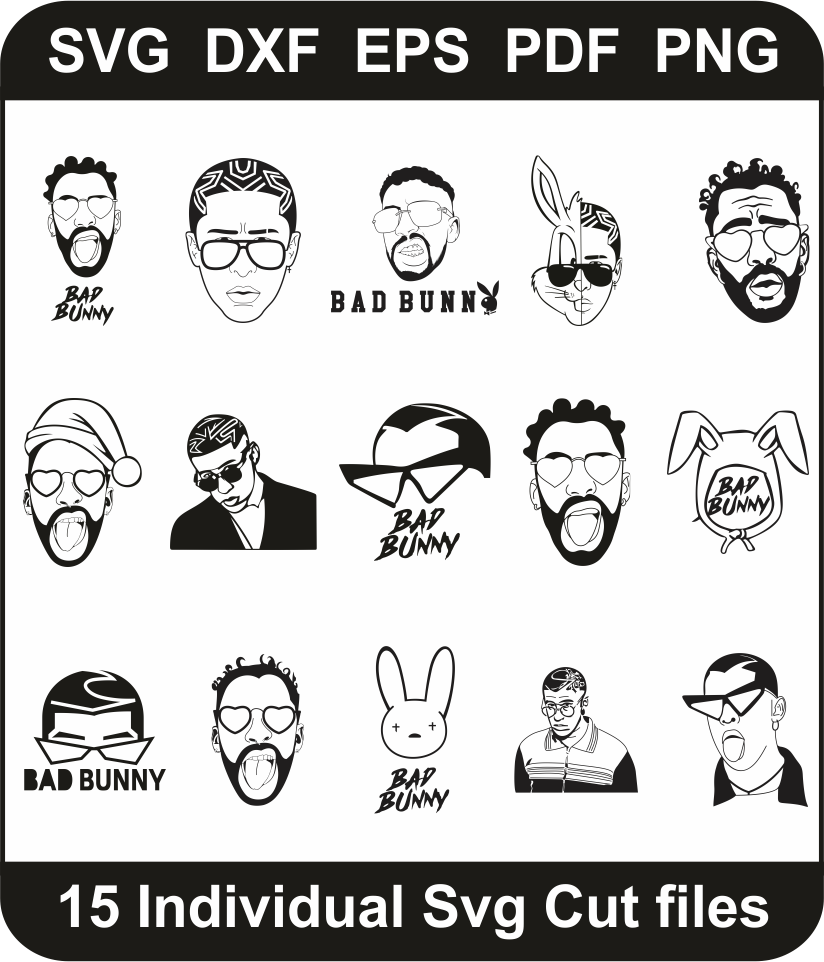 Download Bad Bunny Svg Bundle Bad Bunny Svg Design Pack For Cricut Silhouette