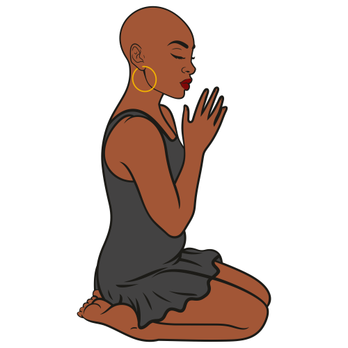 Bald-Woman-Praying-Svg