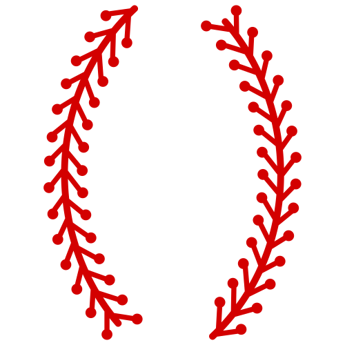 Baseball Red Laces Svg