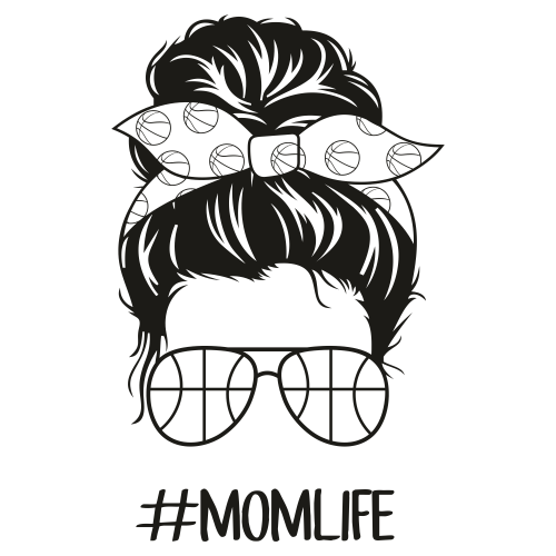 Basketball Momlife Black Svg