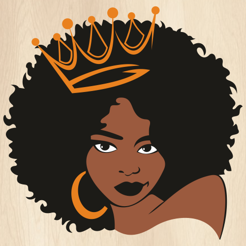 Black Woman With Crown SVG