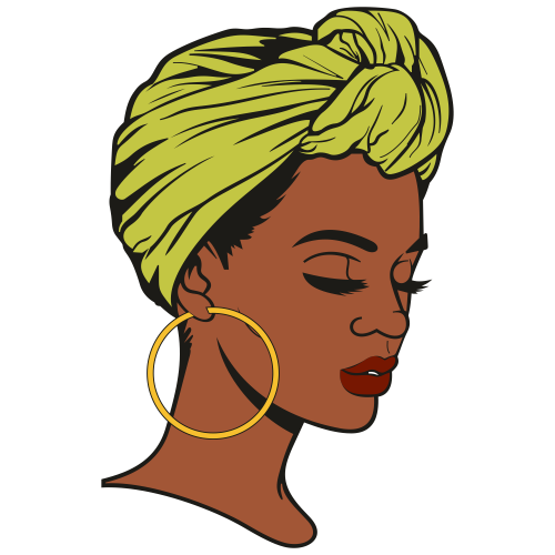 Black Woman With Head Wrap Svg