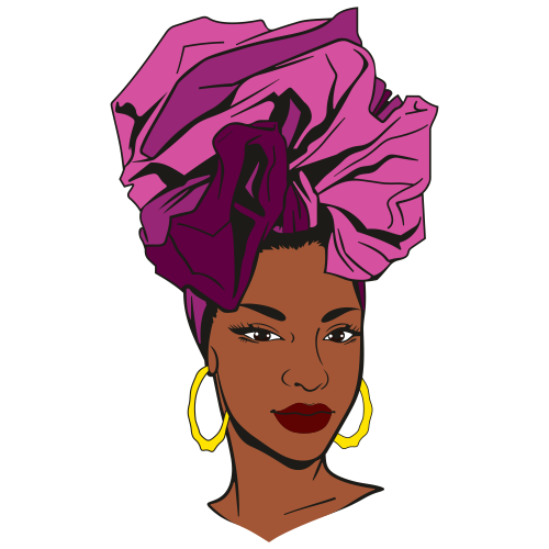 Afro Woman With Head Wrap Svg