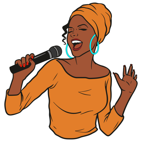 Afro-Women-Singing-Svg