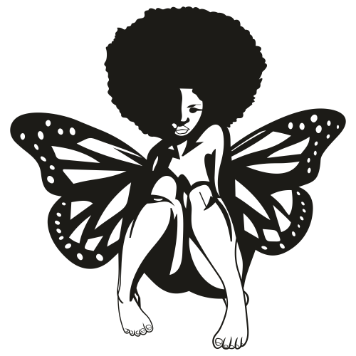 Black woman Butterfly SVG