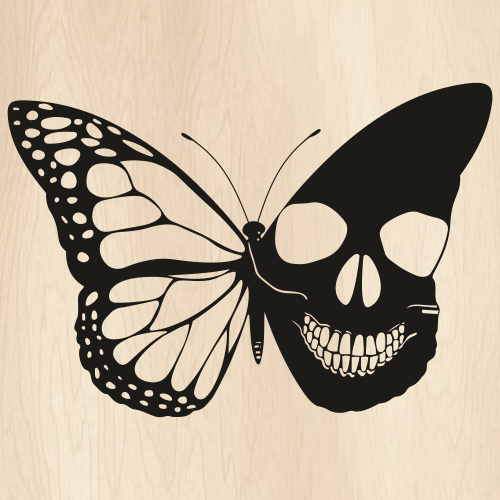 Butterfly With Skull Svg