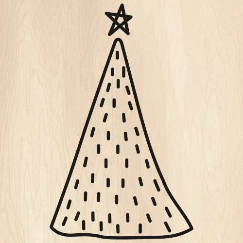 Merry Christmas Tree With Star Svg