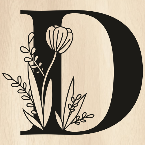 D-Floral-Capital-Alphabet-Svg