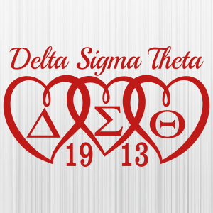 Delta Sigma Theta Hearts 1913 SVG | Delta Sigma Theta PNG | Delta Sigma ...