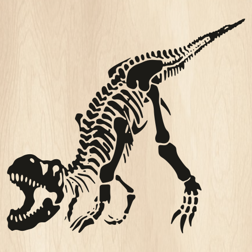 Dinosaur Skeleton Black Svg