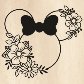 Disney-Minnie-Floral-Svg