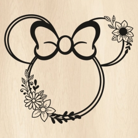 Disney-Minnie-Floral-Face-Svg