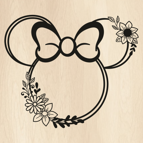 Disney-Minnie-Floral-Face-Svg