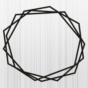 Three Line Hexagon Frame Svg