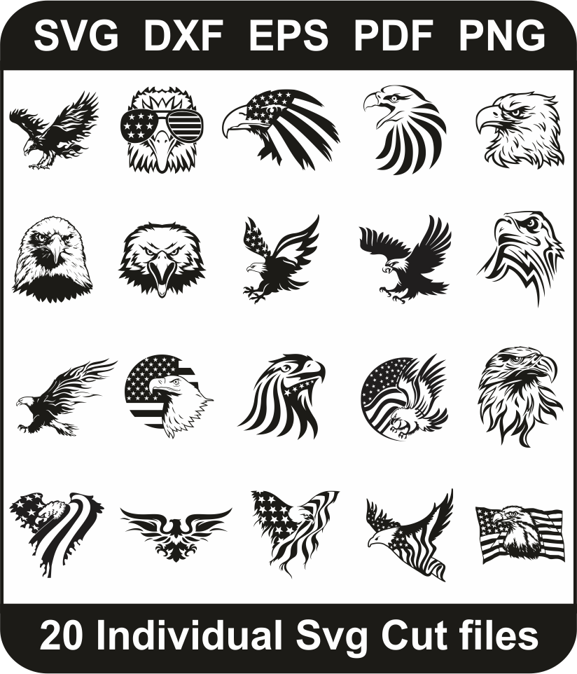 American Eagle SVG Bundle | Eagle SVG Cut files Design Pack for Cricut ...