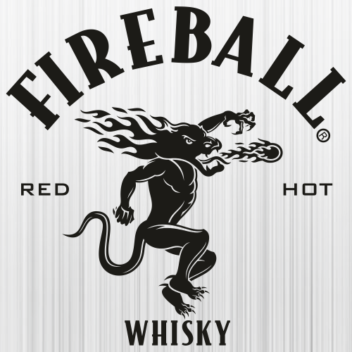 Fireball Red Hot Whisky Black Logo Svg