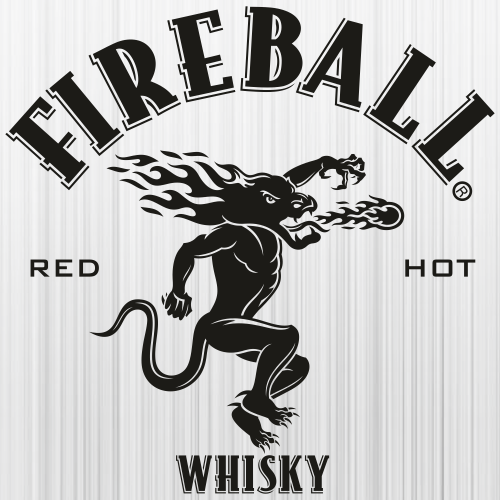 Fireball Red Hot Whisky Black Svg