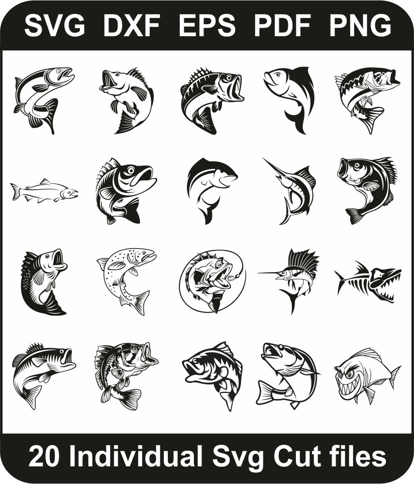 Download Fishing Svg Bundle Fish Svg Cut File Design Pack For Cricut Silhouette