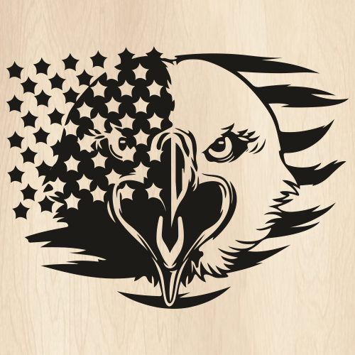 Eagle Head Flag Black Svg