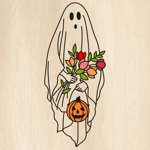 Floral-Halloween-Ghost-Svg