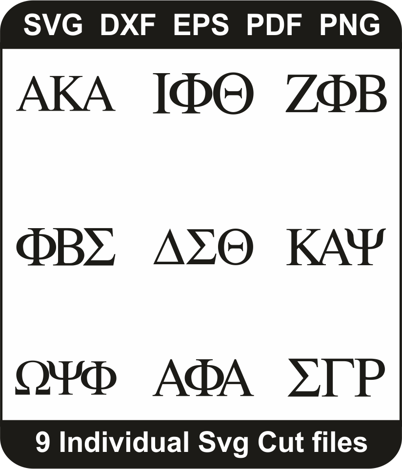 Fraternity And Sorority Letter Svg Pack | Fraternity And Sorority PNG ...