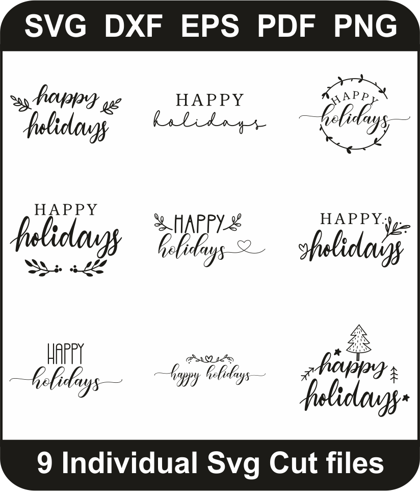 Happy-Holidays-Svg-Pack