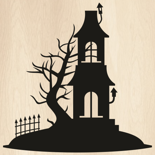 Haunted-House-Tree-Svg