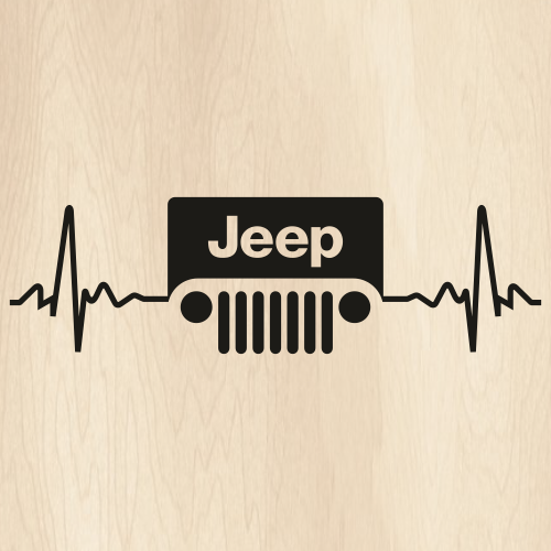 Heart Beat Jeep Front Svg
