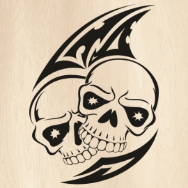 Human-Double-Skull-Tattoo-Svg