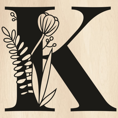 K-Floral-Capital-Alphabet-Svg