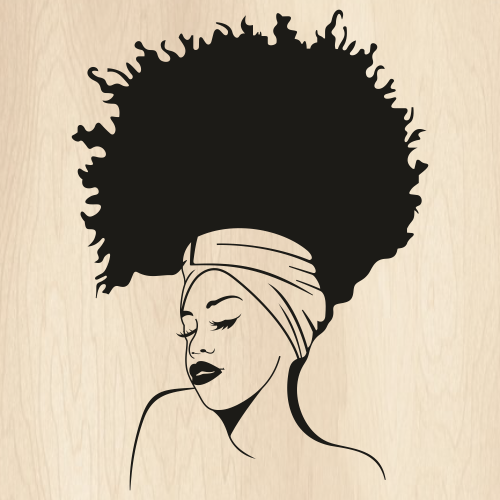 Woman-With-Afro-Hair-Svg