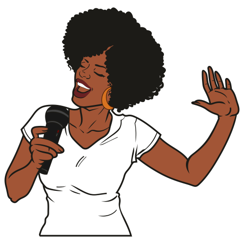 Afro Women Singing Clipart