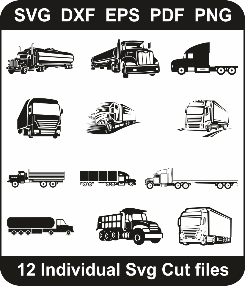 Lorry Truck Svg Bundle Lorry Truck Svg Design Pack For Cricut Silhouette