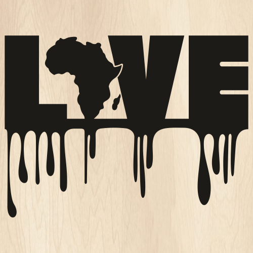 Love Africa Dripping Svg