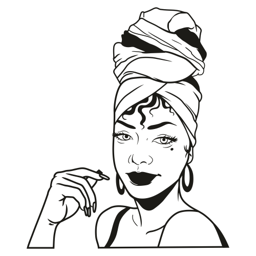 Afro-Woman-Turban-Head-Wrap-Clipart
