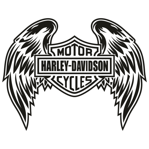 Motor Harley Davidson Cycles Wings Black Svg