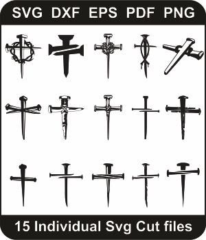 Nail-Cross-SVG-Pack-|-Cross-with-Nail-SVG-Pack